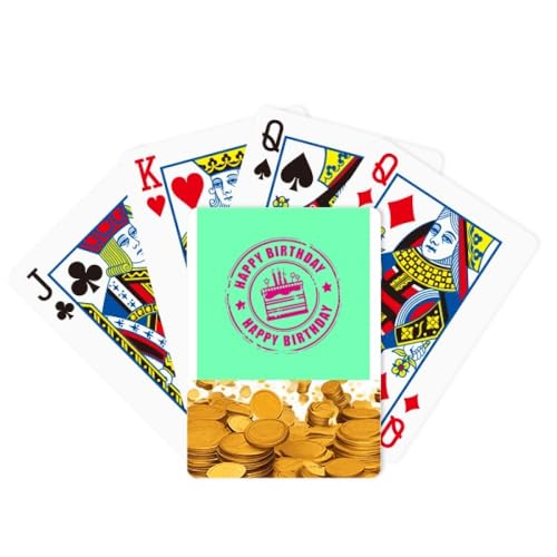 no/no Geburtstag Party Kuchen Stempel Romantisch Gold Poker Spielkarte Klassisches Spiel von no/no