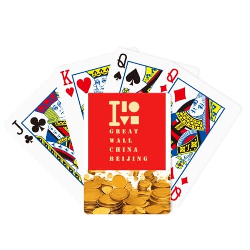 no/no Great Wall China Peking Art Deco Fashion Gold Poker-Spielkarte klassisches Spiel von no/no