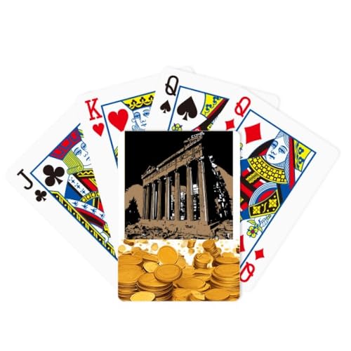 no/no Griechische Akropolis Athen, antikes Gold, Poker-Spielkarte, klassisches Spiel von no/no