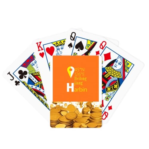 no/no Harbin Geography Koordinaten Reise Gold Spielkarte Klassisches Spiel von no/no