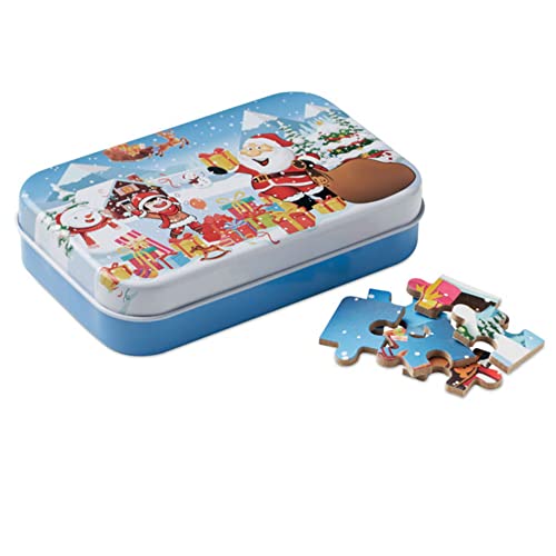 Weihnachtliches Holz Puzzle Kinderpuzzle 60 Teile für Kinder in Blechdose Kindergeburtstag Adventszeit von noTrash2003