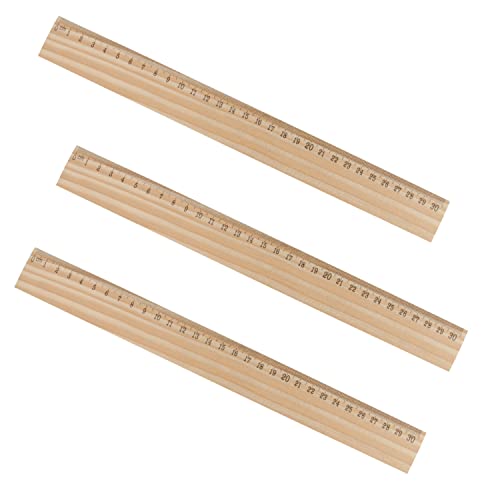 3 Stück Holzlineal, Lineal 30 cm Holz Kinder Lineale mit Zentimeterskala Lineal Holz Klein Einseitig Bedruckt Messlineal für Matheholz Basteln Kinder Schule Klassenzimmer Zuhause Büro von noTrash2003