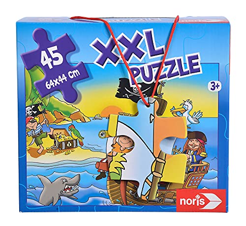 Noris 606034960 - XXL Riesenpuzzle, Piraten in Sicht - mit 45 Teilen (Gesamtgröße: 64 x 44 cm) - für Kinder ab 3 Jahren von noris