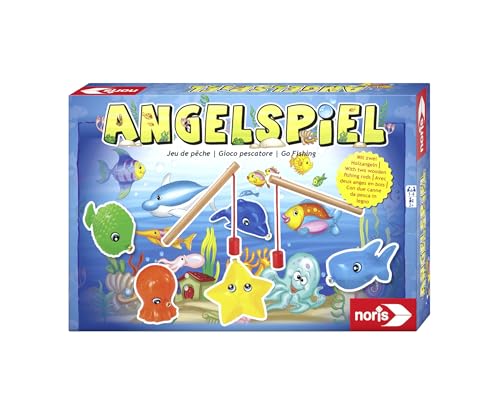 Noris 606041894 - Angelspiel - spannendes Kinderspiel mit bunten Kunststoff Fisch-Figuren und 2 Holz Angeln, ab 2 Jahren Noris 606041894 - Angelspiel - spannendes Kinderspiel mit bunten Kunststoff Fisch-Figuren und 2 Holz Angeln, ab 2 Jahren von Noris