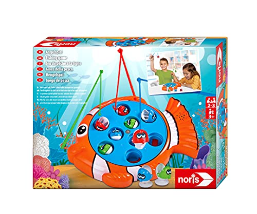 Noris 606064296 - Angelspiel - spannendes Kinderspiel mit bunten Kunststoff Fischen und 3 Angeln, ab 3 Jahren von Noris