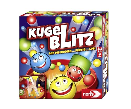 Noris 606064480 Kugelblitz, das blitzschnelle Actionspiel mit Lerneffekt in verschiedenen Spielvarianten, ab 4 Jahren von Noris