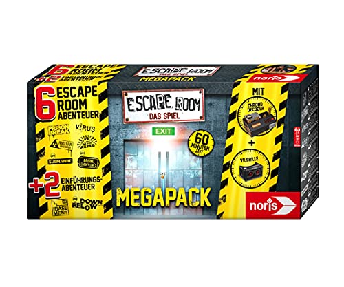 Noris 606101831 - Escape Room Mega Pack - Familien und Gesellschaftsspiel für Erwachsene, inkl. 8 Fällen und Chrono Decoder, ab 16 Jahren von Noris