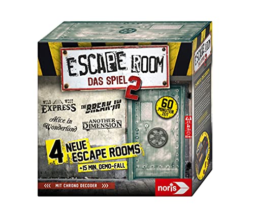 Noris 606101891 - Escape Room 2 (Grundspiel) Familien und Gesellschaftsspiel für Erwachsene, inkl. 4 Fällen und Chrono Decoder, ab 16 Jahren von Noris