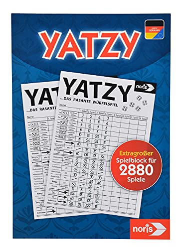 Noris 606194320 – Yatzy Spielblock im Maxi Format 14,5 x 20,7 cm – Extragroßer Yatzyblock für 2.880 Spiele, Für 2 Spieler im Alter ab 6 Jahren von Noris