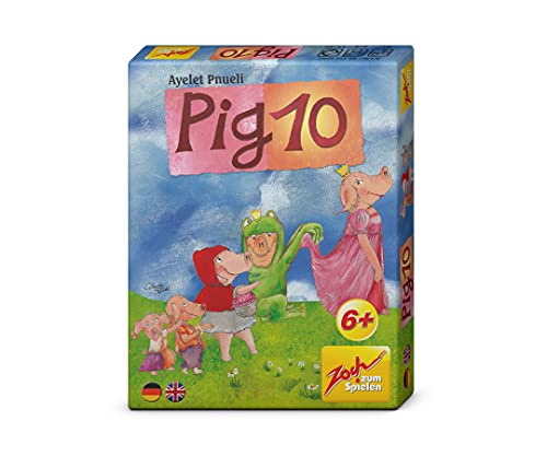Zoch 601105052 - Pig 10 (Kartenspiel ab 6 Jahren) - Lebhaftes Lernspiel für 2-8 Spieler, unterstützt rechnerische Fähigkeiten und taktisches Denken, inkl. 100 Spielkarten & Spielregel von Zoch