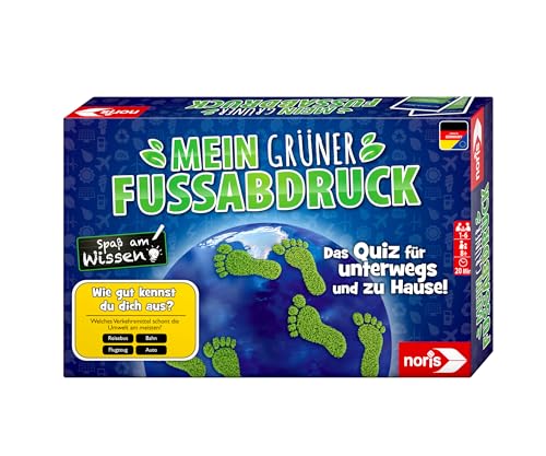 Noris 606011986 Mein grüner Fußabdruck - Quizspiel, für 3 bis 6 Spieler – mit Frage und Wahlmöglichkeiten, ab 8 Jahren von Noris