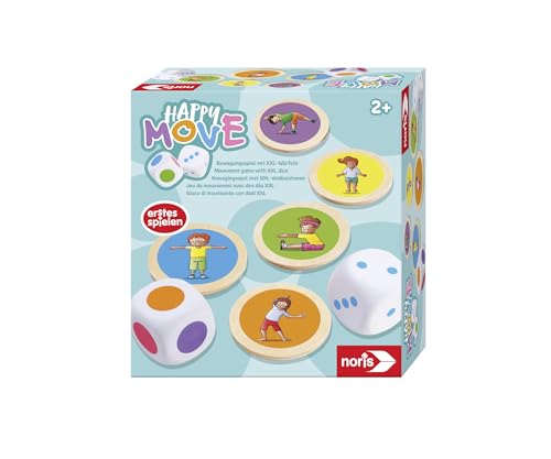 noris 606012090 - Happy Move - Bewegungsspiel mit XXL-Würfeln (Spiel ab 2 Jahre) für Indoor & Outdoor - erstes Spielen für Kinder und Kleinkinder ab 24 Monate von noris
