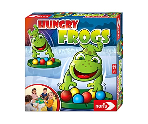 Noris 606061859 - Hungry Frogs, das lustige Fang-und Schnapp Spiel für Groß und Klein, für Kinder ab 4 Jahren von Noris