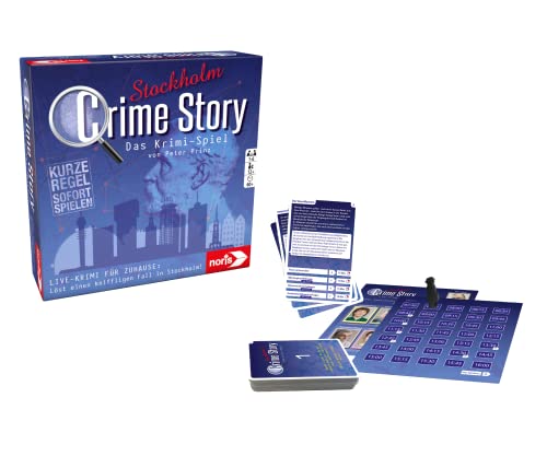 Noris 606201969 Crime Story Stockholm - Krimi-Spiel für Erwachsene und Kinder ab 12 Jahren - Detektiv-Kartenspiel zum Thema Stockholm für 1 bis 6 Spieler von Noris