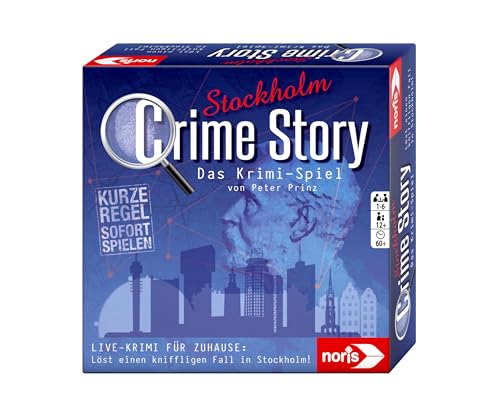 Noris 606201969 Crime Story Stockholm - Krimi-Spiel für Erwachsene und Kinder ab 12 Jahren - Detektiv-Kartenspiel zum Thema Stockholm für 1 bis 6 Spieler von Noris