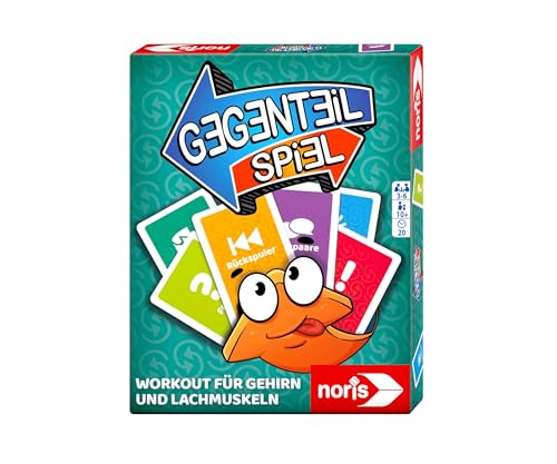 Noris 606264524 Gegenteil Spiel - Kartenspiel ab 10 Jahren für Kinder & Erwachsene - kurzweiliges Spiel zum Trainieren von Gehirn & Lachmuskeln für 3-6 Spieler von Noris