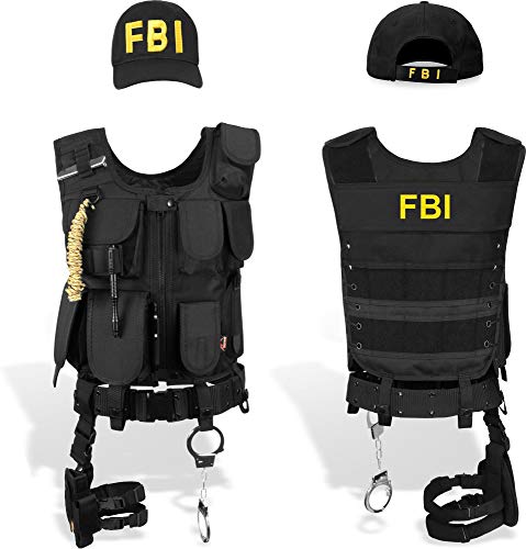normani SWAT/Security/Police Set mit Weste im Einsatzstyle, Cap, Handschellen und Holster Farbe FBI Größe XS/Rechts normani SWAT/Security/Police Set mit Weste im Einsatzstyle, Cap, Handschellen und Holster Farbe FBI Größe XS/Rechts von normani