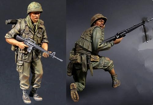 nqhupuo 1/35 Vietnam US Soldier Resin Model Kit Unbemalt und unmontiert Soldier Resin Model Kit (2-Personen)// K9I-5s1 von nqhupuo