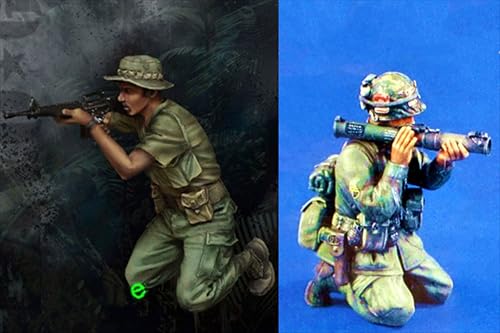 nqhupuo 1/35 Vietnam US Soldier Resin Model Kit Unbemalt und unmontiert Soldier Resin Model Kit (2-Personen)// K9I-5s12 von nqhupuo