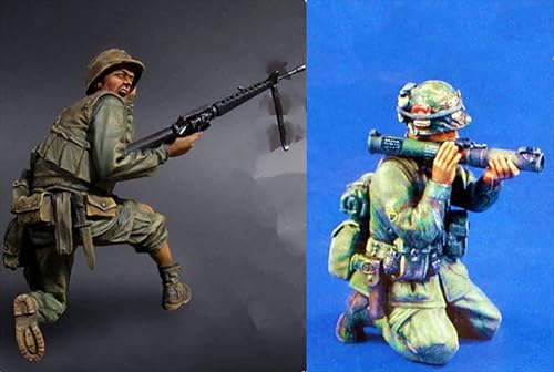 nqhupuo 1/35 Vietnam US Soldier Resin Model Kit Unbemalt und unmontiert Soldier Resin Model Kit (2-Personen)// K9I-5s13 von nqhupuo