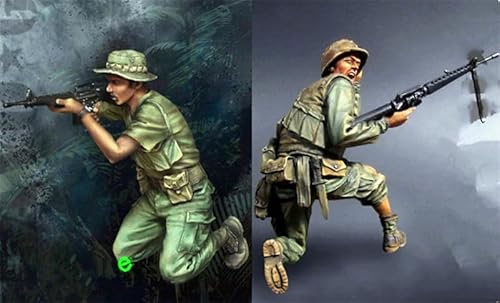 nqhupuo 1/35 Vietnam US Soldier Resin Model Kit Unbemalt und unmontiert Soldier Resin Model Kit (2-Personen)// K9I-5s14 von nqhupuo