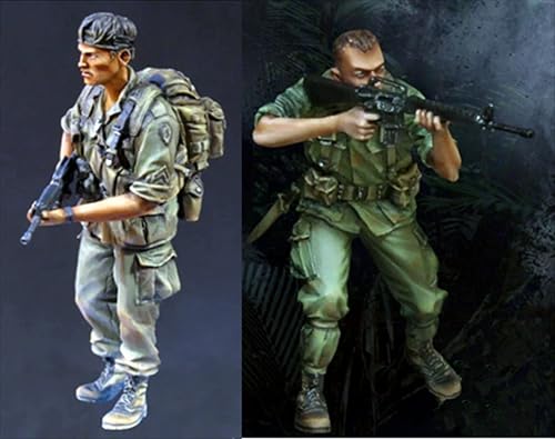 nqhupuo 1/35 Vietnam US Soldier Resin Model Kit Unbemalt und unmontiert Soldier Resin Model Kit (2-Personen)// K9I-5s23 von nqhupuo