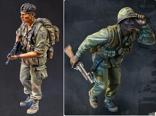 nqhupuo 1/35 Vietnam US Soldier Resin Model Kit Unbemalt und unmontiert Soldier Resin Model Kit (2-Personen)// K9I-5s25 von nqhupuo