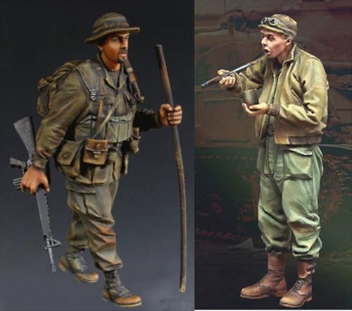 nqhupuo 1/35 Vietnam US Soldier Resin Model Kit Unbemalt und unmontiert Soldier Resin Model Kit (2-Personen)// K9I-5s28 von nqhupuo