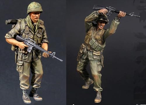 nqhupuo 1/35 Vietnam US Soldier Resin Model Kit Unbemalt und unmontiert Soldier Resin Model Kit (2-Personen)// K9I-5s3 von nqhupuo