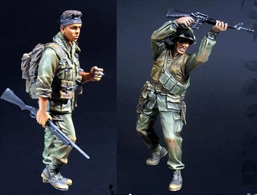 nqhupuo 1/35 Vietnam US Soldier Resin Model Kit Unbemalt und unmontiert Soldier Resin Model Kit (2-Personen)// K9I-5s8 von nqhupuo