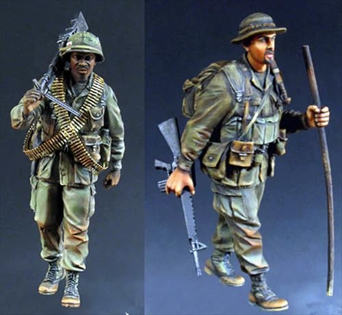 nqhupuo 1/35 Vietnam War American Soldier Resin Soldier Kit Unbemalte und unmontierte Figur Resinmodellbausatz (2 Figuren) // H9v4X1 von nqhupuo