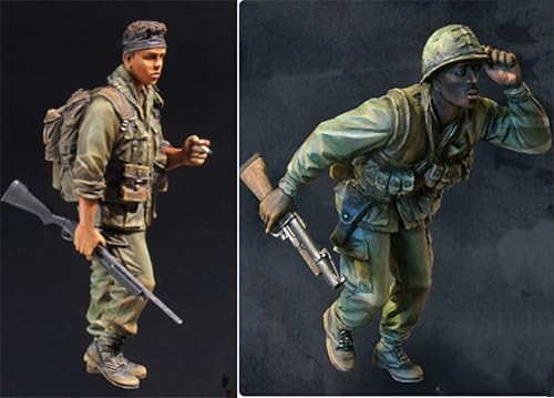 nqhupuo 1/35 Vietnam War American Soldier Resin Soldier Kit Unbemalte und unmontierte Figur Resinmodellbausatz (2 Figuren) // H9v4X3 von nqhupuo