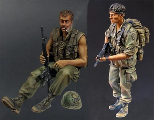 nqhupuo 1/35 Vietnam War American Soldier Resin Soldier Kit Unbemalte und unmontierte Figur Resinmodellbausatz (2 Figuren) // H9v4X6 von nqhupuo