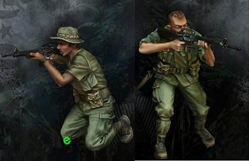 nqhupuo 1/35 Vietnam War American Soldier Resin Soldier Kit Unbemalte und unmontierte Figur Resinmodellbausatz (2 Figuren) // H9v4X9 von nqhupuo
