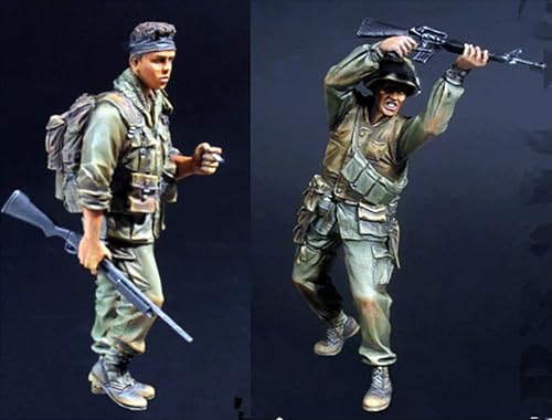 nqhupuo 1/35 Vietnamkrieg US Soldat Resin Bausatz Unbemalt und unmontiert Resin Modell (2 Personen)//Q9X4g7 von nqhupuo