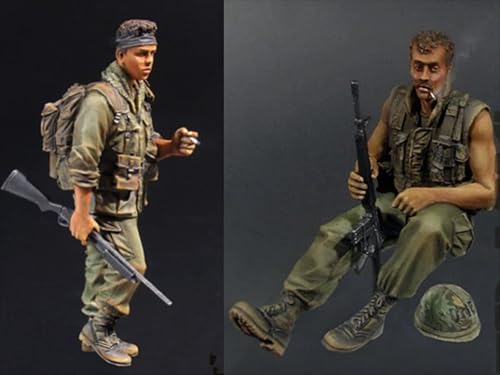 nqhupuo 1/35 Vietnamkrieg US Soldat Resin Modellbausatz Unbemalt und unmontiert Soldat Resin Modellbausatz (2 Mann) //P9s5-14 von nqhupuo