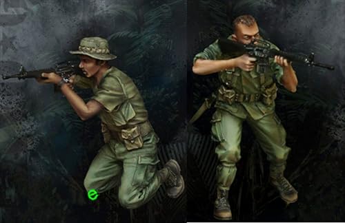 nqhupuo 1/35 Vietnamkrieg US Soldat Resin Modellbausatz Unbemalt und unmontiert Soldat Resin Modellbausatz (2 Mann) //P9s5-28 von nqhupuo