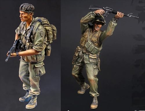 nqhupuo 1/35 Vietnamkrieg US Soldat Resin Modellbausatz Unbemalt und unmontiert Soldat Resin Modellbausatz (2 Mann) //P9s5-4 von nqhupuo