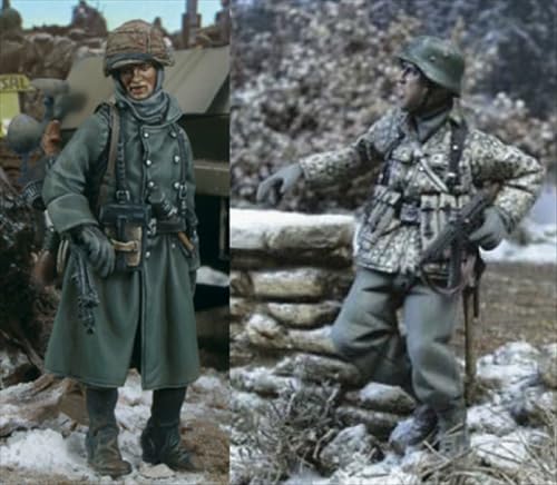 nqhupuo 1/35 WWII German Soldier Resin Model Kit Unbemalt und unmontiert Soldier Resin Model Kit (2-Personen)//K9I-7s18 von nqhupuo