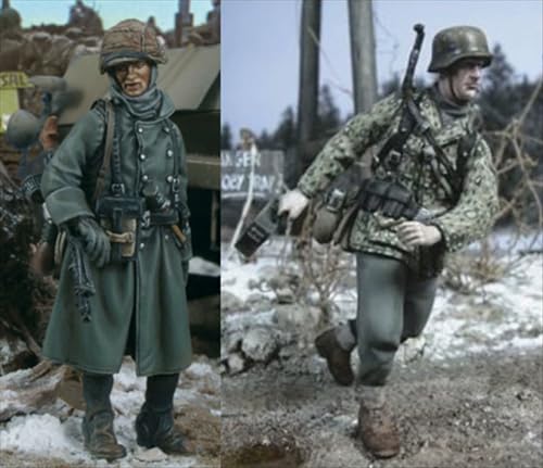 nqhupuo 1/35 WWII German Soldier Resin Model Kit Unbemalt und unmontiert Soldier Resin Model Kit (2-Personen)//K9I-7s19 von nqhupuo