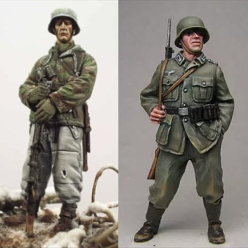 nqhupuo 1/35 WWII German Soldier Resin Model Kit Unbemalt und unmontiert Soldier Resin Model Kit (2-Personen)//K9I-7s20 von nqhupuo