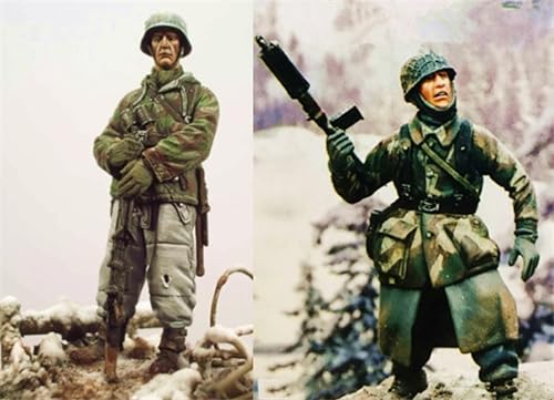 nqhupuo 1/35 WWII German Soldier Resin Model Kit Unbemalt und unmontiert Soldier Resin Model Kit (2-Personen)//K9I-7s21 von nqhupuo