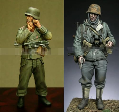 nqhupuo 1/35 WWII German Soldier Resin Model Kit Unbemalt und unmontiert Soldier Resin Model Kit (2-Personen)//K9I-7s36 von nqhupuo