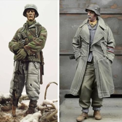 nqhupuo 1/35 WWII German Soldier Resin Model Kit Unbemalt und unmontiert Soldier Resin Model Kit (2-Personen)//K9I-7s41 von nqhupuo