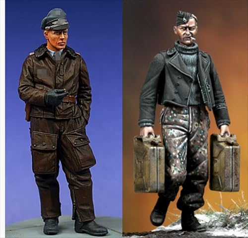 nqhupuo 1/35 WWII German Soldier Resin Model Kit Unbemalt und unmontiert Soldier Resin Model Kit (2-Personen)//K9I-7s7 von nqhupuo