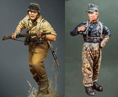 nqhupuo 1/35 WWII German Soldier Resin Soldier Kit Unbemalt und unmontiert Figur Resin Model Kit (2-Personen) // H9v6X11 von nqhupuo