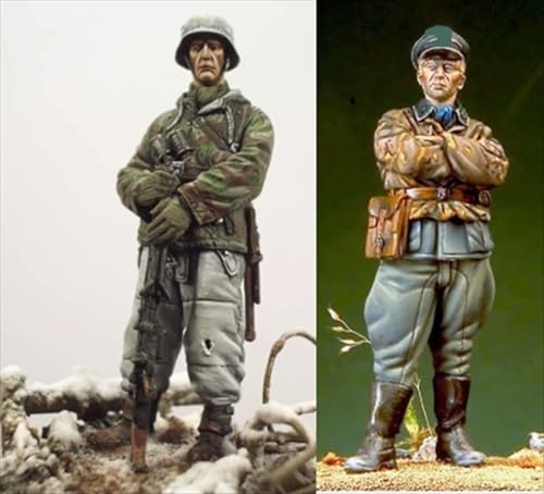 nqhupuo 1/35 WWII German Soldier Resin Soldier Kit Unbemalt und unmontiert Figur Resin Model Kit (2-Personen) // H9v6X24 von nqhupuo