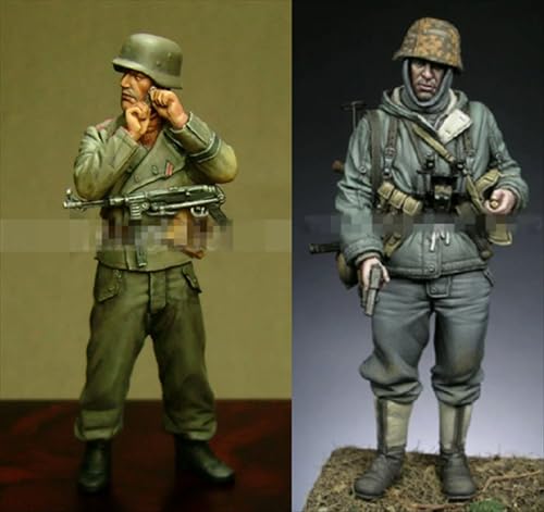 nqhupuo 1/35 WWII German Soldier Resin Soldier Kit Unbemalt und unmontiert Figur Resin Model Kit (2-Personen) // H9v6X33 von nqhupuo