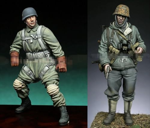 nqhupuo 1/35 WWII German Soldier Resin Soldier Kit Unbemalt und unmontiert Figur Resin Model Kit (2-Personen) // H9v6X4 von nqhupuo
