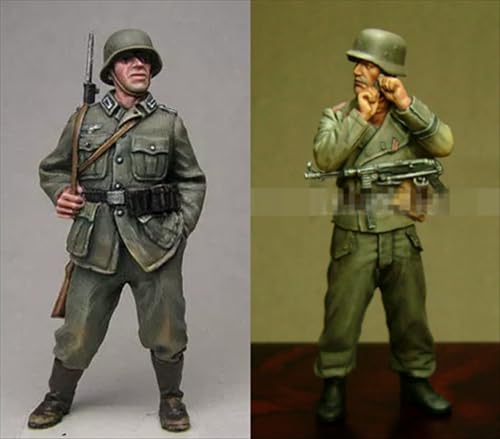 nqhupuo 1/35 WWII German Soldier Resin Soldier Kit Unbemalt und unmontiert Figur Resin Model Kit (2-Personen) // H9v6X41 von nqhupuo